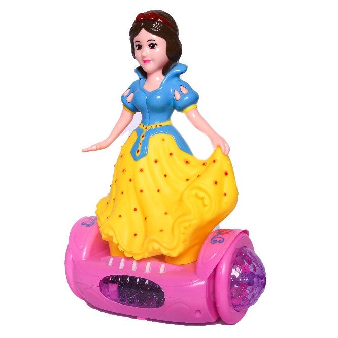 Balance Car Doll With Rotation Musical Sound 3d Lighting Universal Movement And Battery Operated Princess Toy