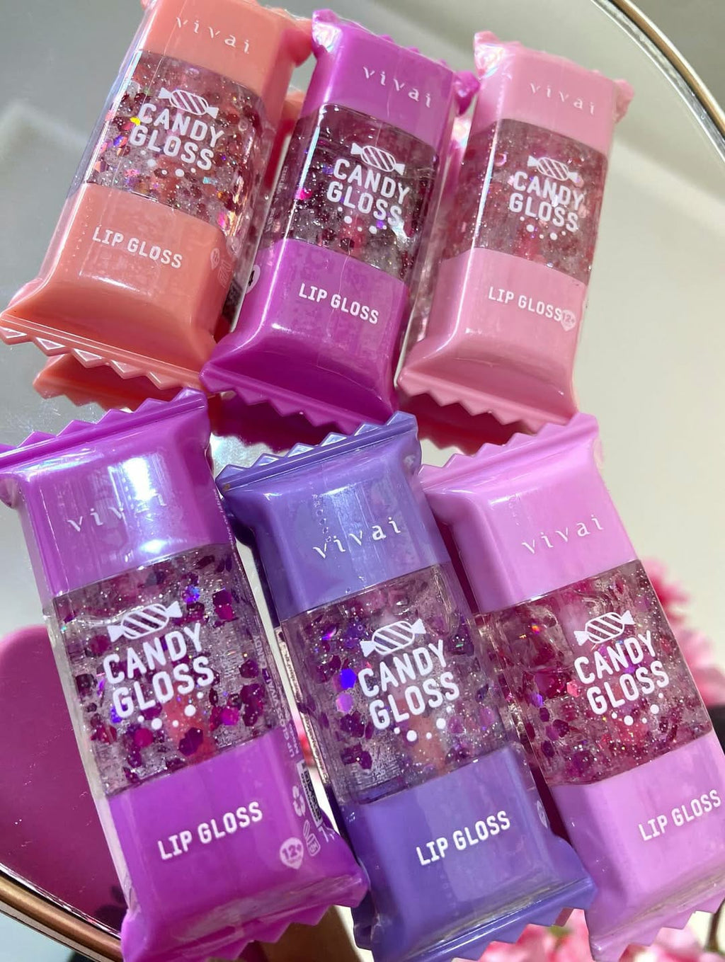 Cute Candy Lip Gloss Set of 6 | Moisturizing, Shiny & Long-Lasting Lip Gloss for Teens & Women – Fun, Sweet Colors & Flavors