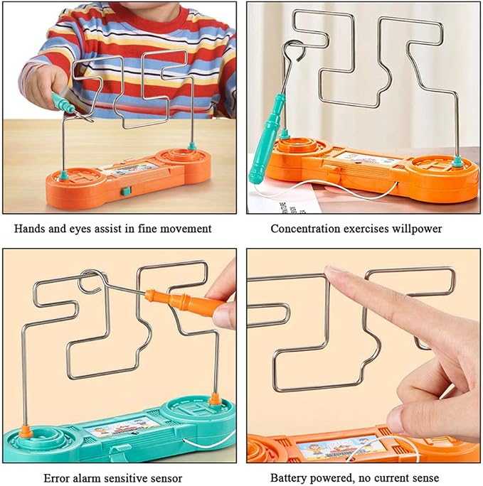 Kids Collison Electric Shock Toy, Education Electric Touch Maze Game Party, Funny Game Science Experiment Toys for Children Gift (Mix Color)