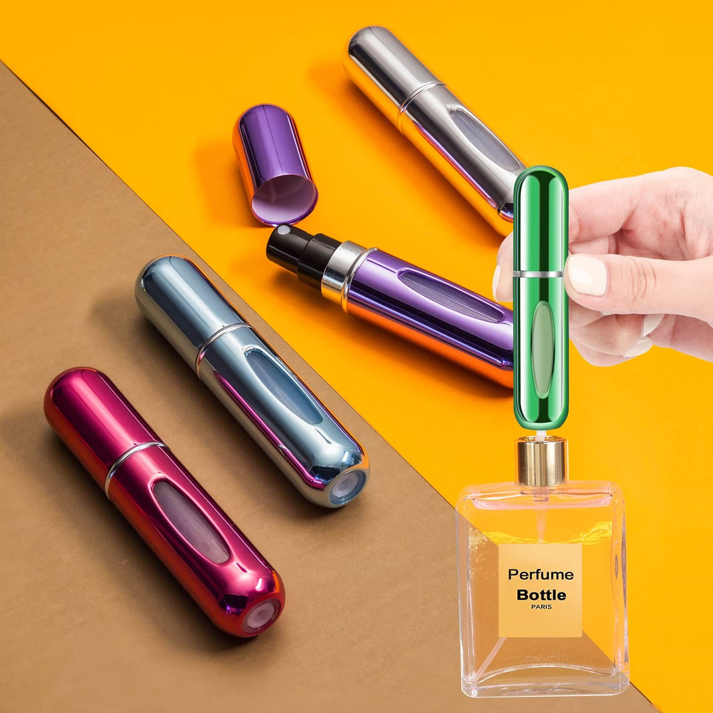 Pack of 2 5ml Metal Body Perfume Atomizer Spray Bottle - Random Color