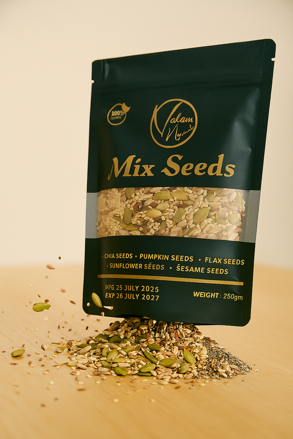 Valam Naturals Mix Seeds 250g – Healthy Blend of Pumpkin, Flax, Sunflower, Sesame & Chia Seeds
