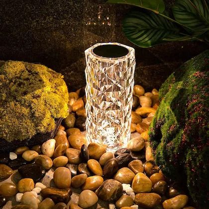 16 Colors Crystal Lamp With Remote | RGB Rose Diamond Table Lamp Rechargeable | Diamond Crystal LED Light Lamp