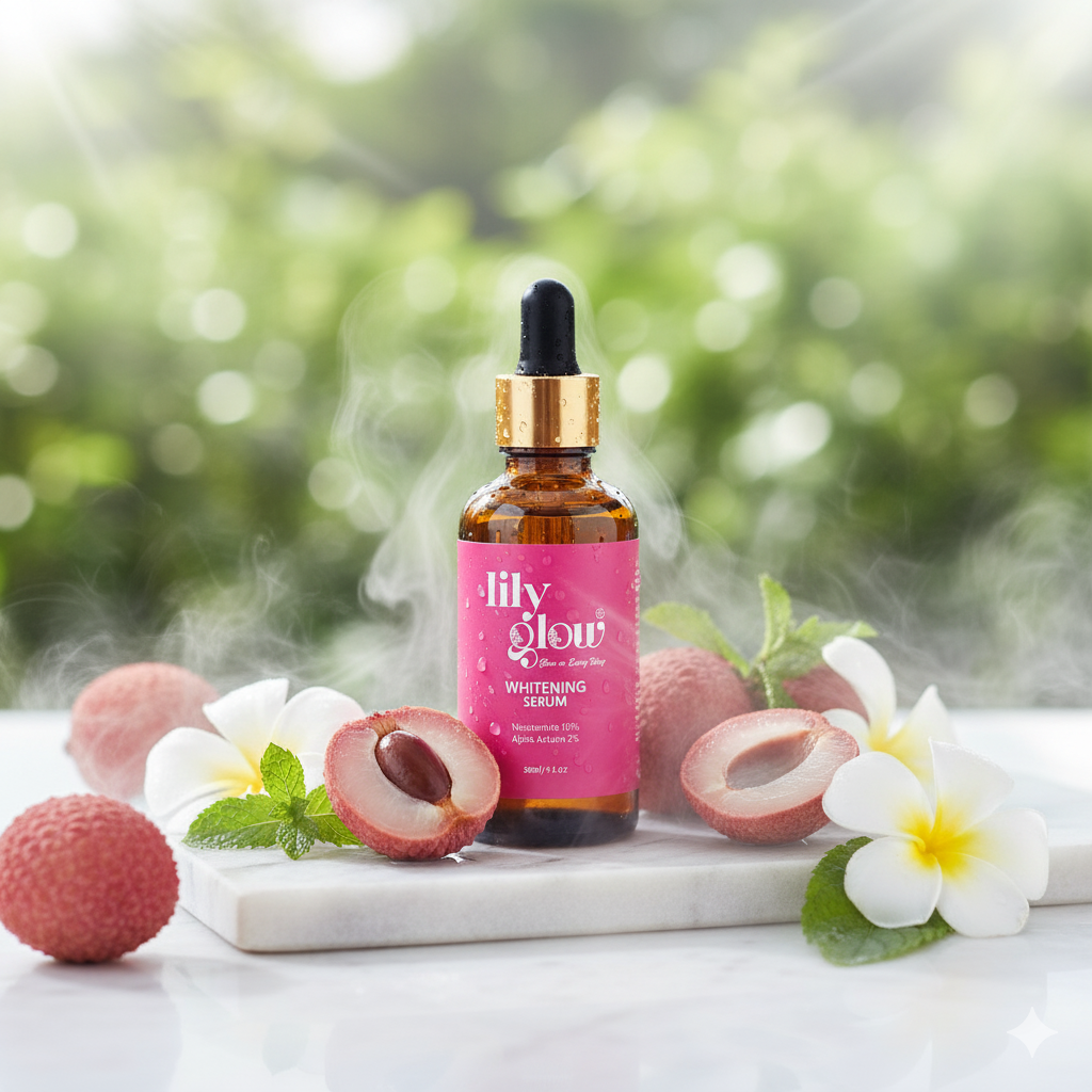 Lily Glow Whitening Serum for Face, Hands & Feet – Glutathione, Brightening Formula | For Men, Women, Oily & Dry Skin 30ml
