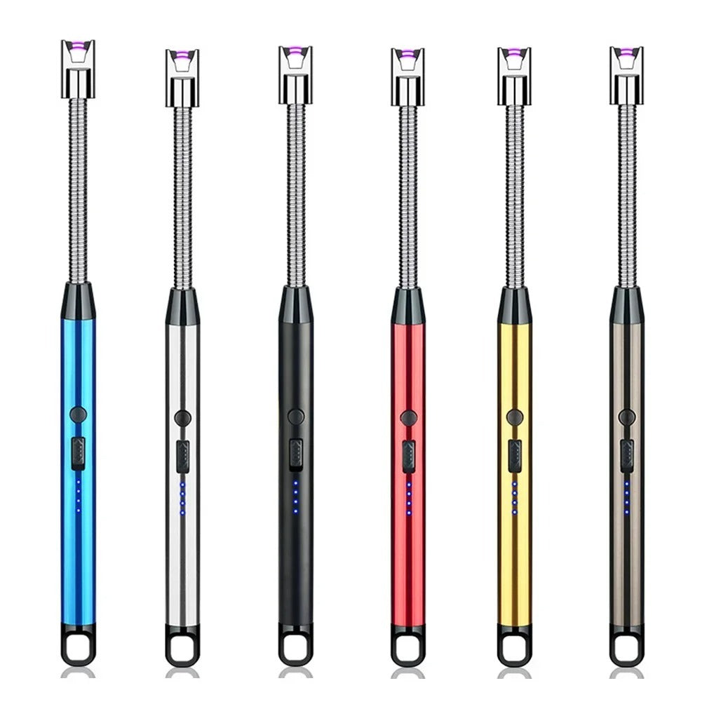 360° Outdoor Kitchen Lighter | USB Rechargeable Electronic Arc Lighter With Flexible Neck, Safety Lock (Random Color)