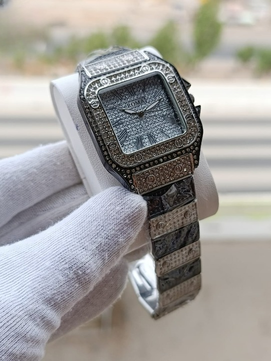 Ladies Stylish Stone Watch – Elegant Wristwatch with Sparkling Stones, Fashion Accessory for Daily Wear & Occasions - Silver