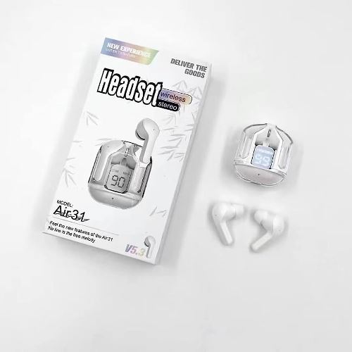 Air31 Wireless Crystal Transparent Bluetoothairpodsearbuds Random Colour