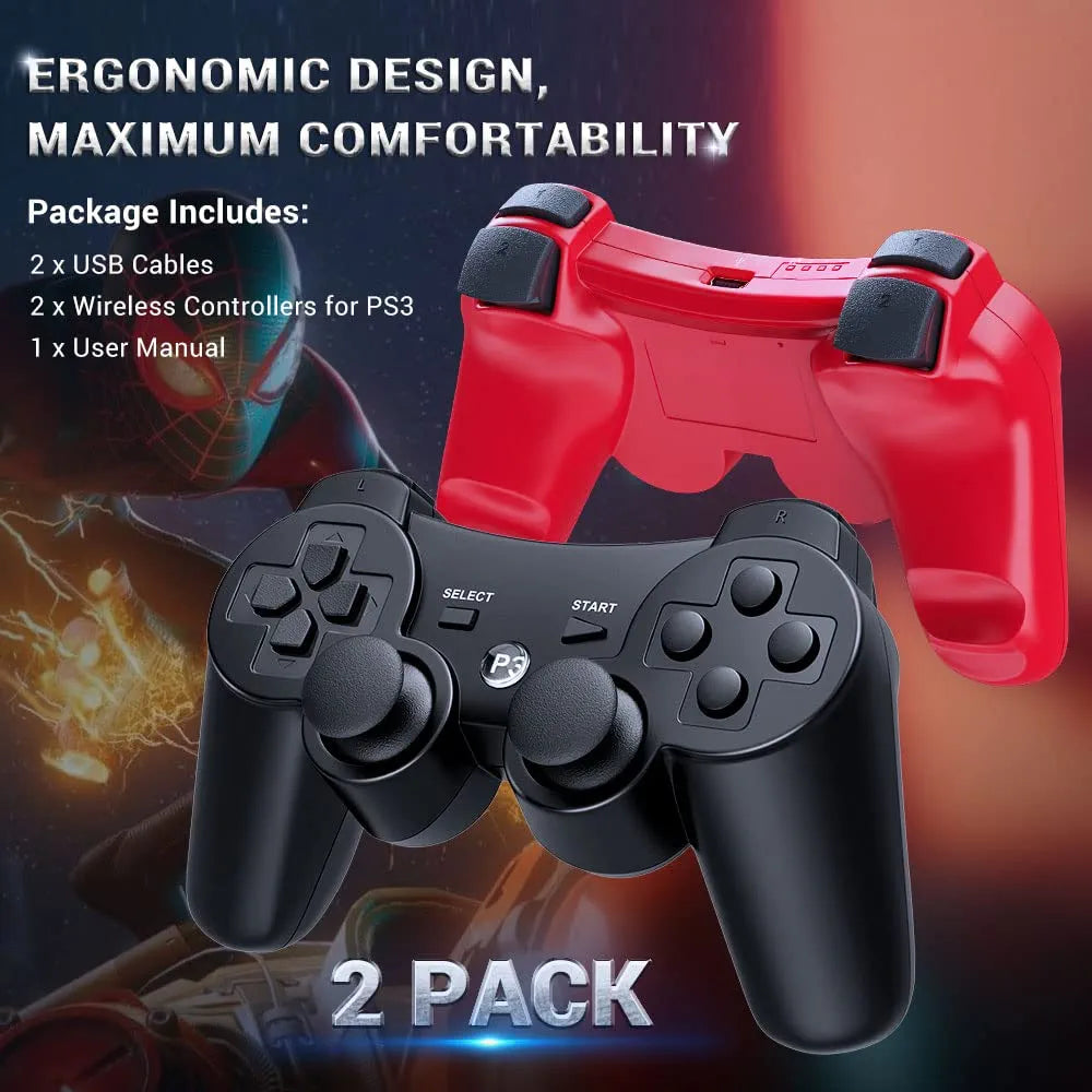 Sony PS3/PS4/PS5 DualShock Wireless Gaming Controller – Ultimate Gamepad with Powerful Vibration, Dual Analog Sticks, Responsive Buttons & Ergonomic Grip (Random Color)