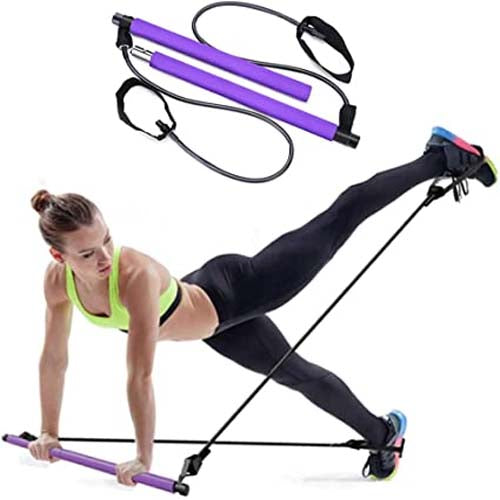 Portable Pilates Studio Yoga Gym Exercise Resistance Band Elastic Home Pilates Bar Stick Fitness Roperandom Colours