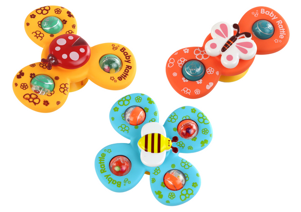 3PCS Rattle Suction Baby Toys Set Fun Sensory Teether Toys For Infants And Toddlers