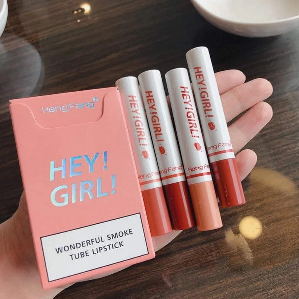 4 In 1 Trending Lipstick Set Cigarette Shaped Matte Lipsticks Long Lasting Easy To Apply Non Sticky Amp Fade Resistant Lip Gloss For Makeup Lovers