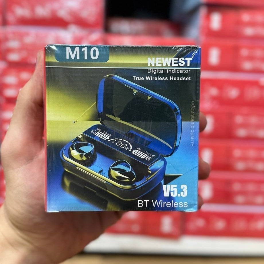 M10 TWS Bluetooth 5.3 Earbuds | Original M10 | LED Display | Wireless Earphones with Microphone