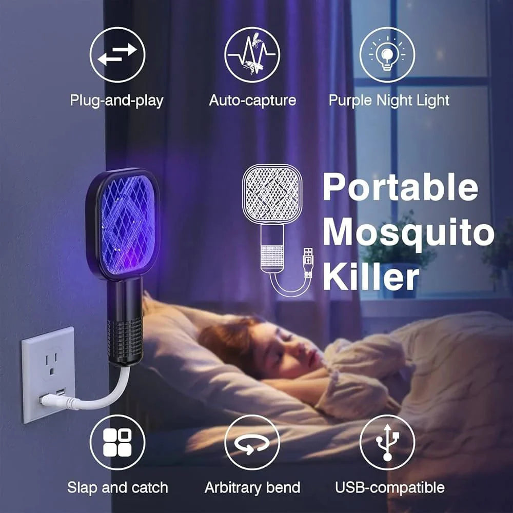 USB Rechargeable Mosquito Killer Racket | Portable Mosquito Repellent Racket With UV Light For Home Office Use