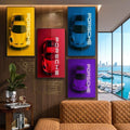 Set Of 4 Car Design Sticky Photo Tiles Wall Frames For Home Amp Office Decor