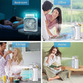 10 Inch Big Size 3 In 1 Air Humidifier Cooling Usb Fan Led Night Light Water Mist Fun Humidification Fan Spray Electric Fan Random Color