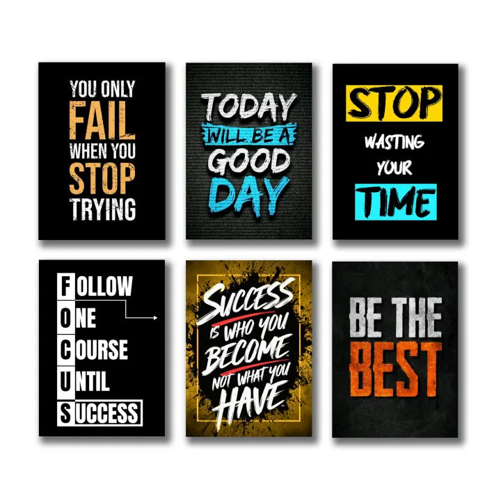 Set Of 6 Motivational Wooden Canvas Frames For Wall Decore Sticky Phototiles Frames 2901401