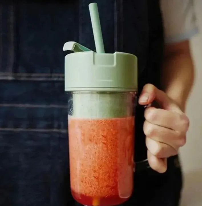 Professional Mini Juicer – Portable Blender & Smoothie Maker with Built-In Straw | Compact Fruit Extractor for Travel & Home Use