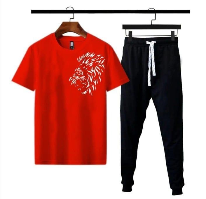 Premium Micro Men’s Tracksuit Tiger Print – Comfortable Sportswear | Gym & Workout Suit - Black Medium