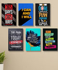 Set Of 6 Motivational Wooden Canvas Frames For Wall Decore 8x11 inches size / Sticky Phototiles Frames