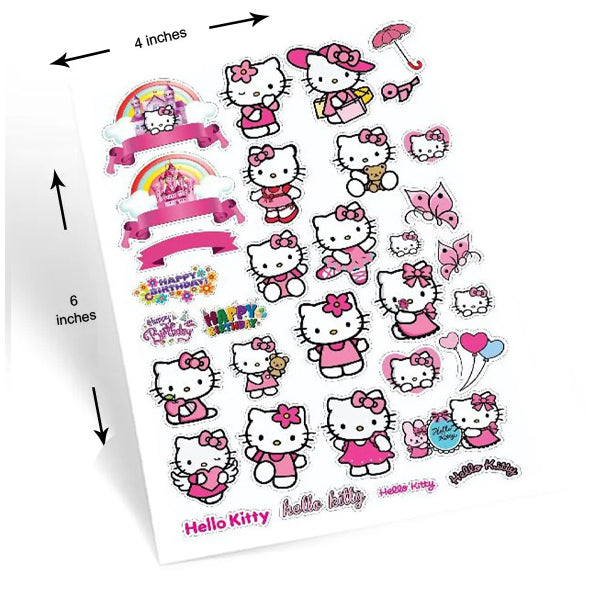 Hello Kitty Uncut Sticker Sheet 4x6 Inches Waterproof Durable Strong Adhesive High Quality PVC Practical Choice For Journal Mobile And Decoration