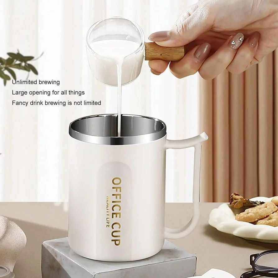 Stainless Steel Coffee Mug | Insulated | Anti‑Slip Bottom | With Spoon | Office & Home Use