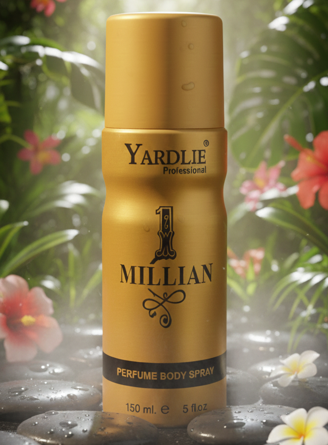 Yardlie Professional 1 MILLIAN Perfume Body Spray (150ml): High-Impact, Long-Lasting Fragrance for Men