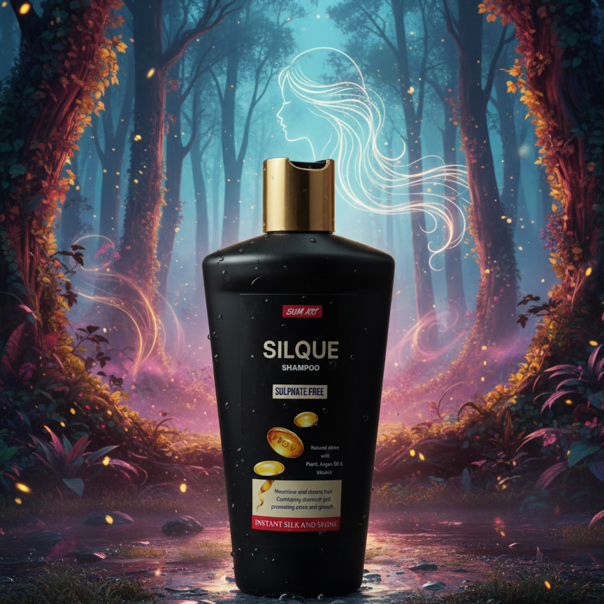 Sum Art Silque Shampoo Providing Gentle Care Nourishing Formula Strengthening Quality Everyday Hair Support - 180ML