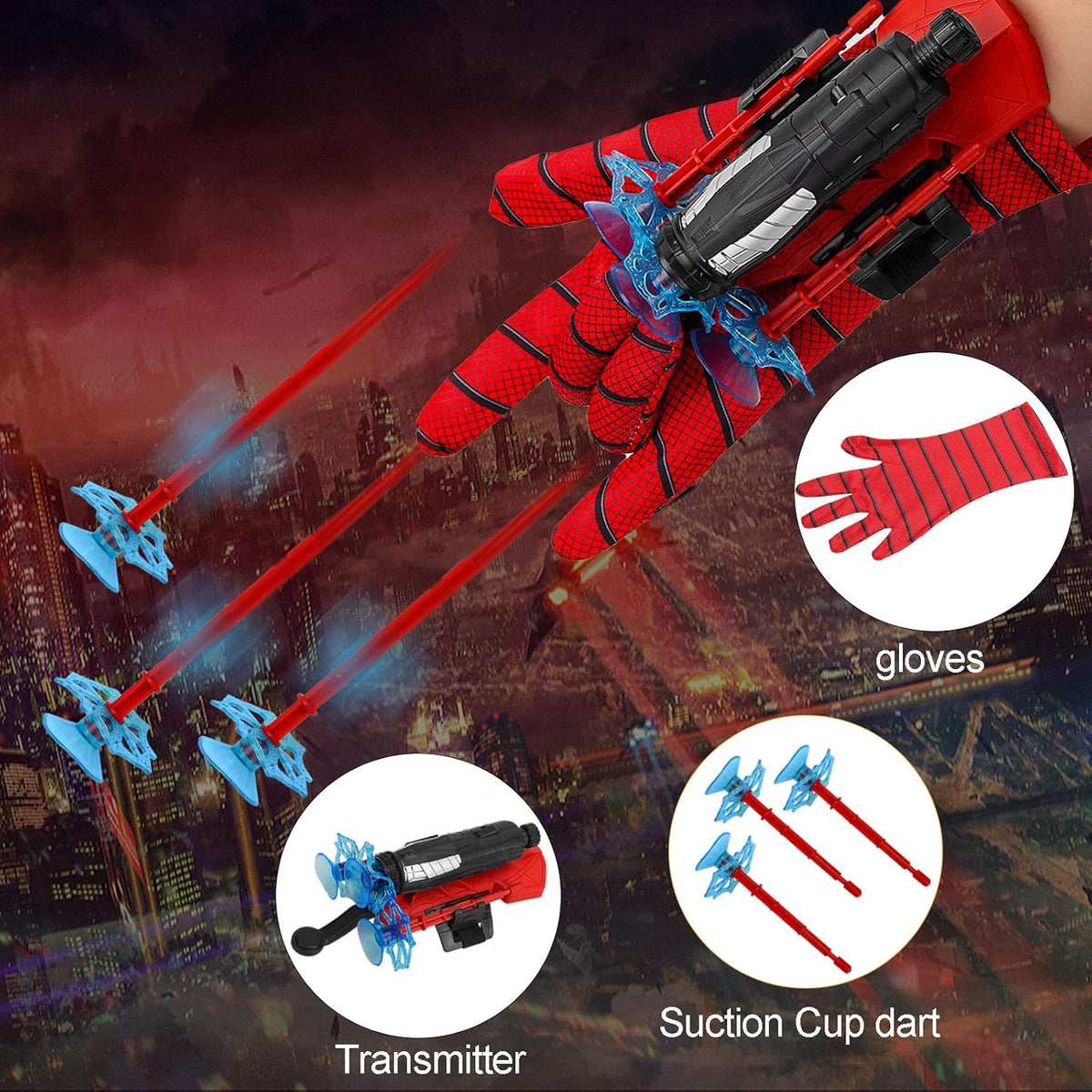 Spider-Man Wrist Shooter ,Transmitter Set For Kids - Multicolour