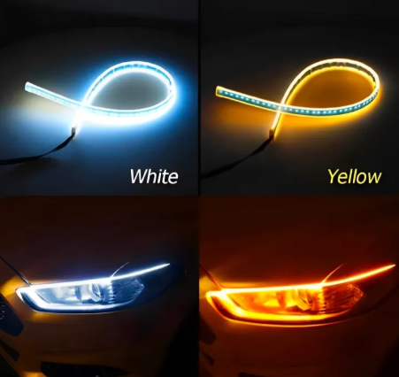 Universal Bike LED Strip Light Dual Color Turn Signal | Running Light for Motorcycle Wheel Decoration & Safety