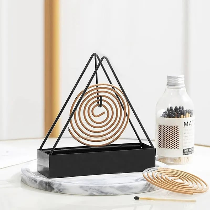 1 Pcs Simple Triangle-shaped Iron Mosquito Coil Holder Creative Hanging Or Standing Incense Burner