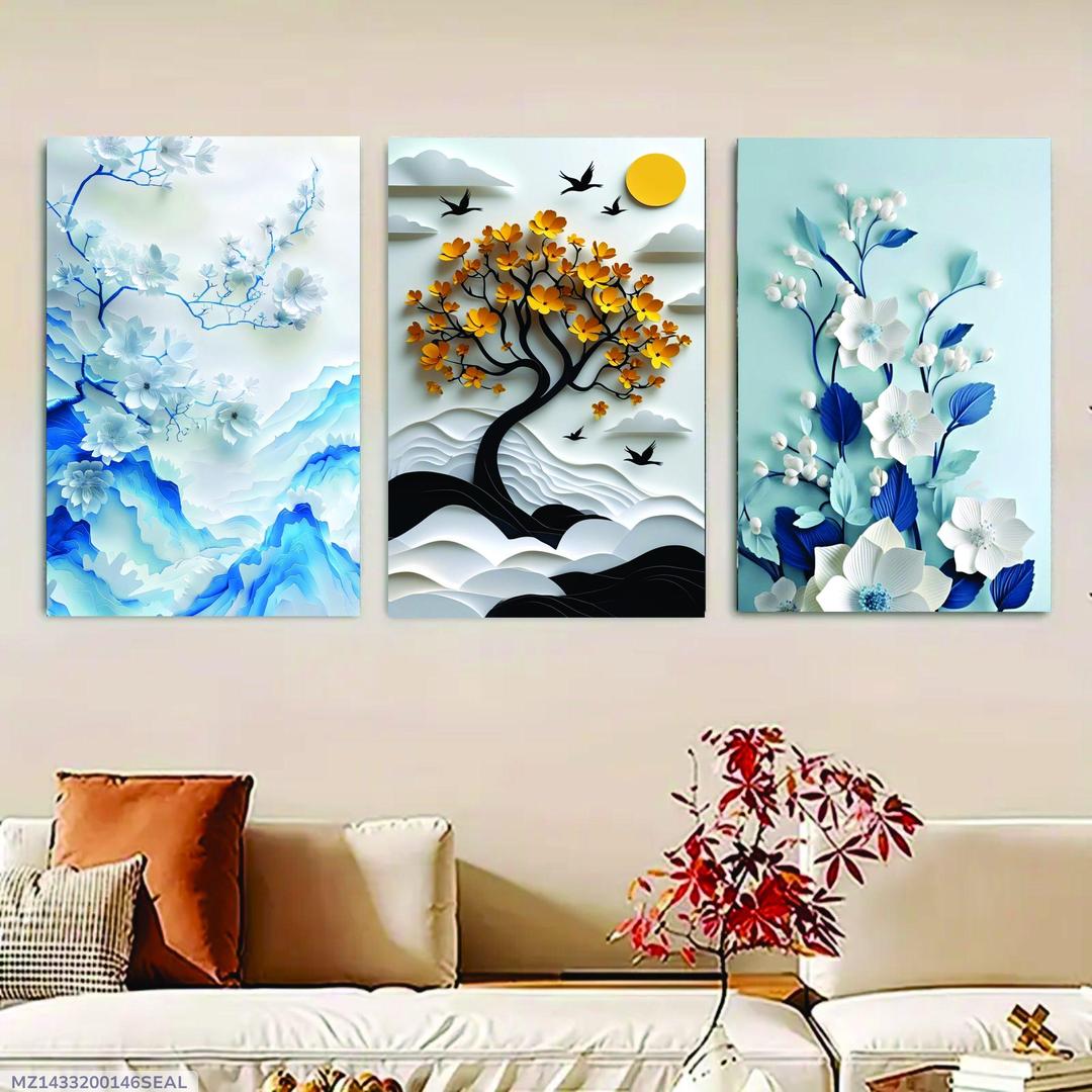 Set of 3 Wall Art Wooden Phototile Frames for Wall Decor