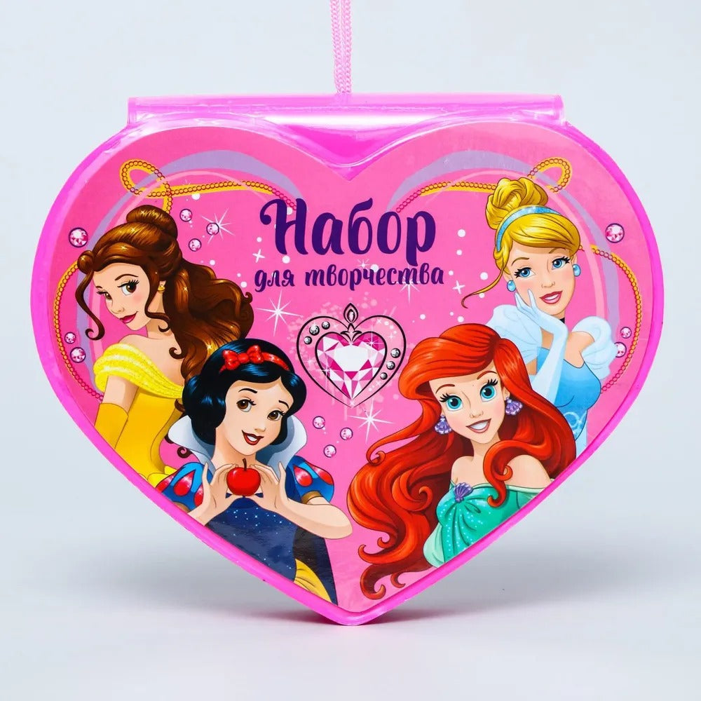 52 Pcs Heart Shape Colour Kit Painting Set For Kids With Crayons Markers And Art Accessories (Random Characters)