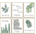Set of 6 Motivational sticky canvas frames for wall decore / sticky phototiles for office and home workplace