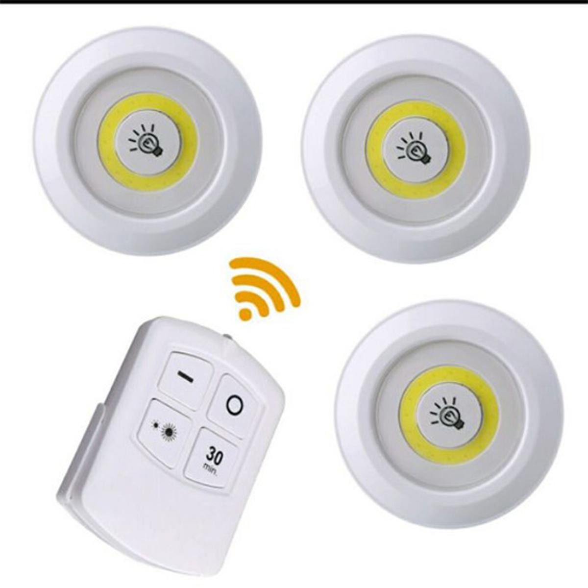 LED Remote Control Lights – Tap Lights with Self Adhesive for Cabinet, Wardrobe & Kitchen