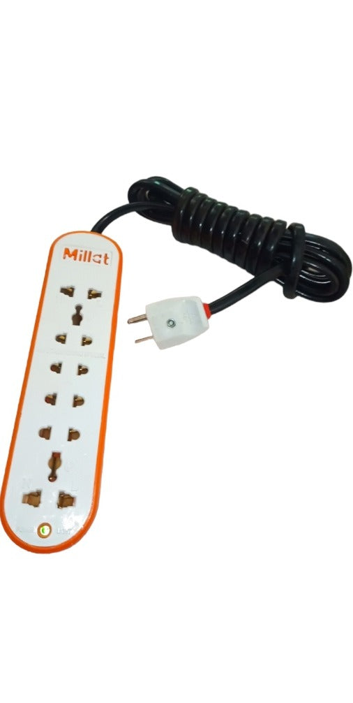 Extension Lead 5‑Way | 4M Copper Wire | Power Switch | Multi‑Socket Extension Cord | White