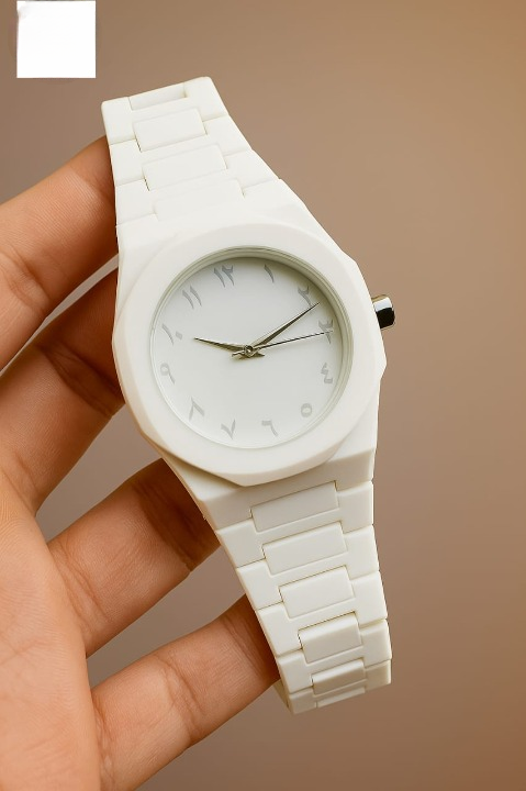 Full White Aura Watch Stylish Design Compact Build Perfect Choice For Daily Use And Fashion Needs (Without Box)