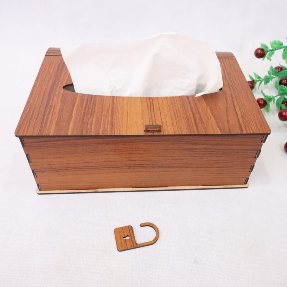 Plain Wooden Tissue Box Elegant Design Smooth Finish Easy Use Durable Construction For Home And Offices