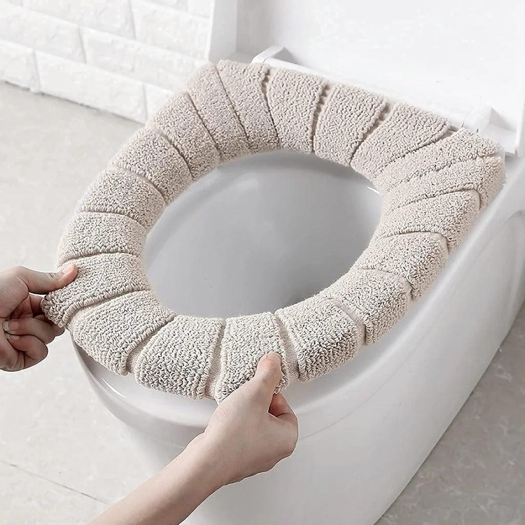 Warm Washable Soft Coral Velvet Toilet Seat Cover | Random Colour |