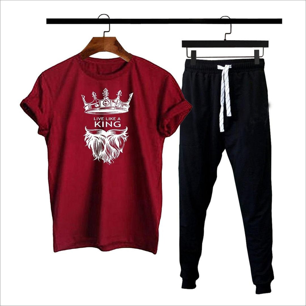Premium Micro Men’s Tracksuit King Print – Comfortable Sportswear | Gym & Workout Suit