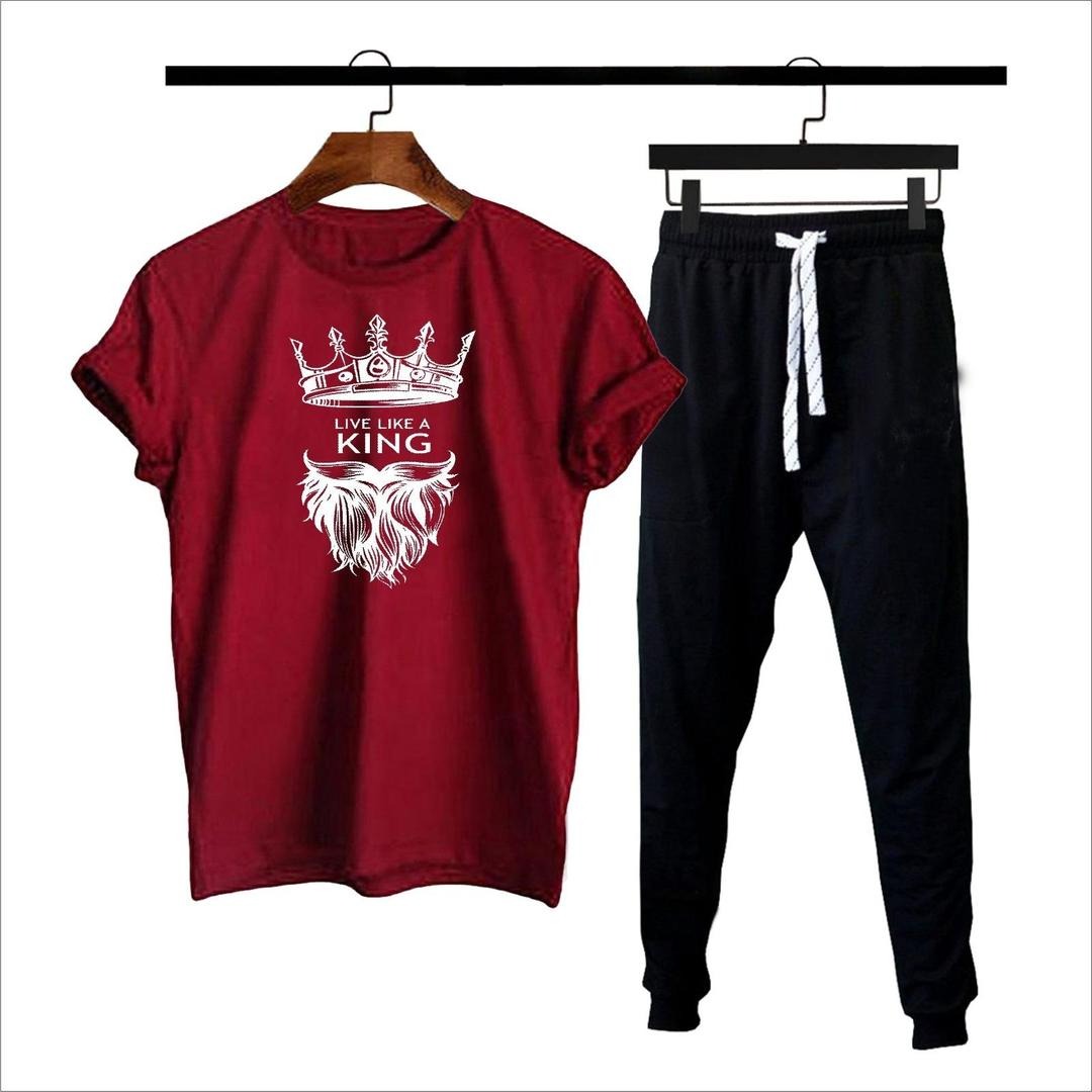 Premium Micro Men’s Tracksuit King Print – Comfortable Sportswear | Gym & Workout Suit