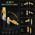 4 In 1 Data Cable – USB-A & USB-C to Lightning, Fast Charging Braided Cable