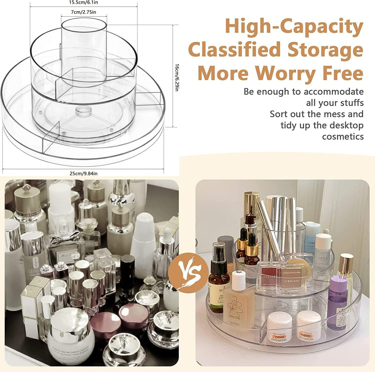 360° Rotating Makeup Storage Organizer