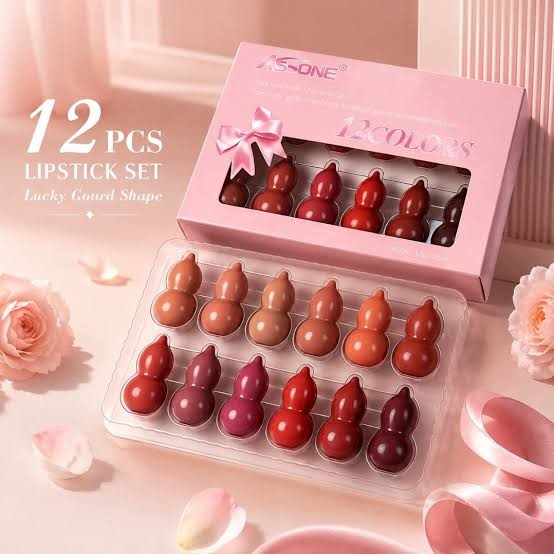 Mini Lipstick Set – Lucky Gourd Shape, Cute Compact Lip Color Collection for Everyday Makeup