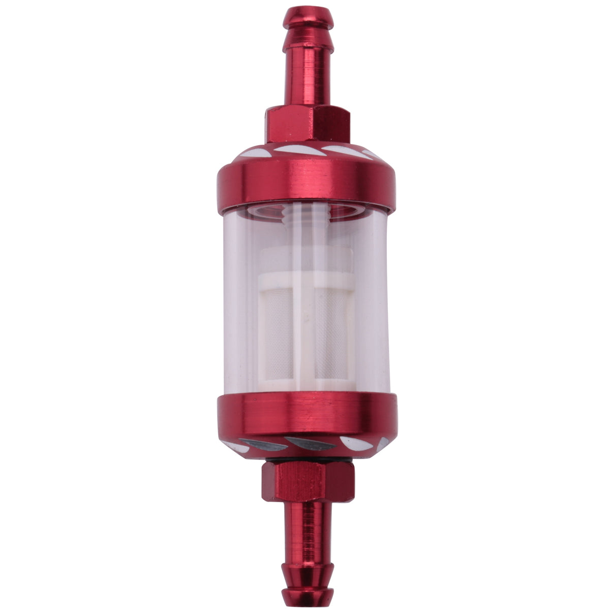 Universal Aluminum Glass Motorcycle Oil Filter – Transparent Reusable Inline Oil Filter for Motorbikes (Random Color)