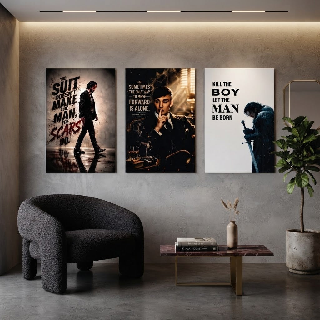 Set of 3 Premium Wall Art Photo Tiles – Home Decor Accessory Designed For Interior Styling And Daily Living Space Routine - Size: 8x11