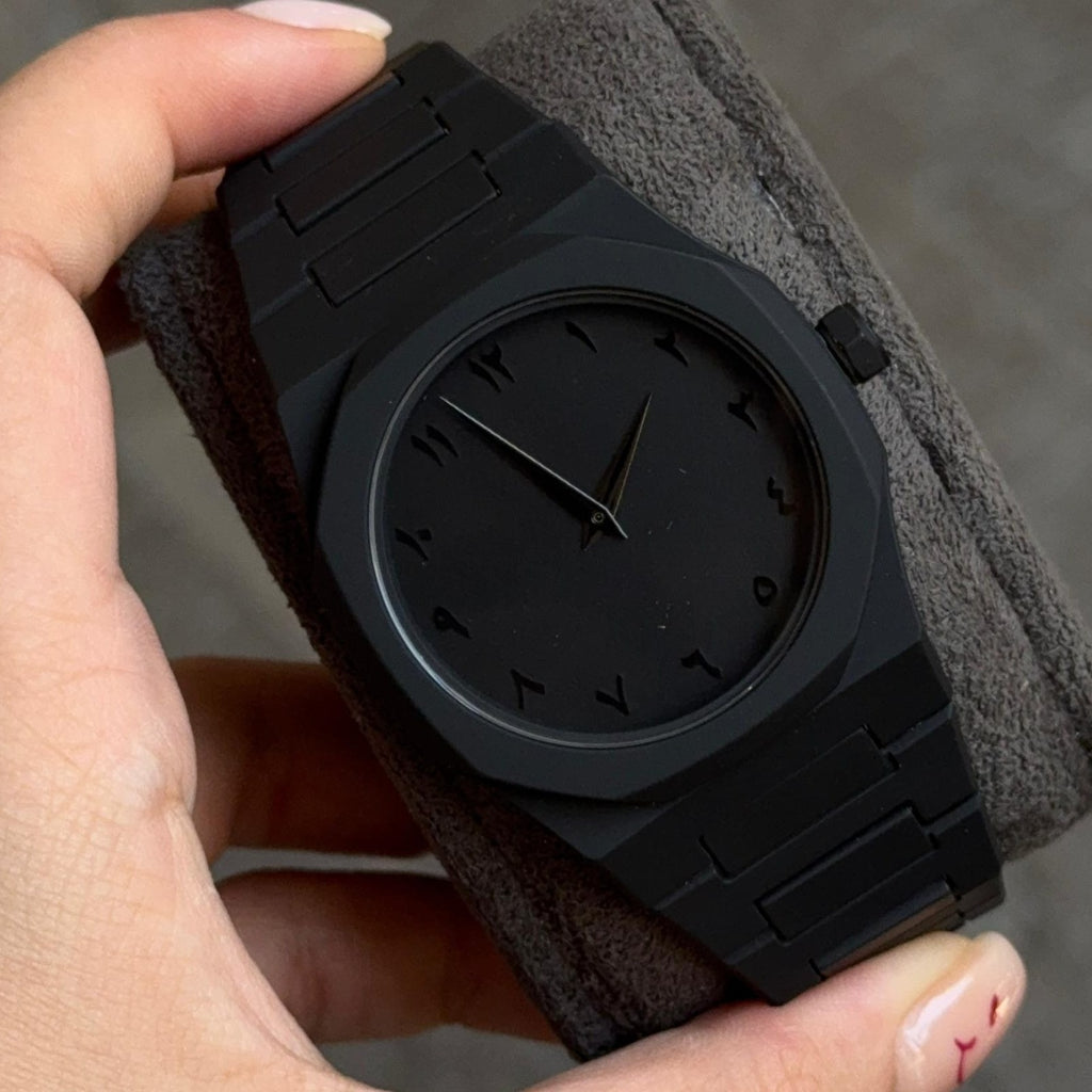 Black Aura Couple Watch – Elegant Matching Timepieces, Stylish Fashion Accessories for Men and Women-without box