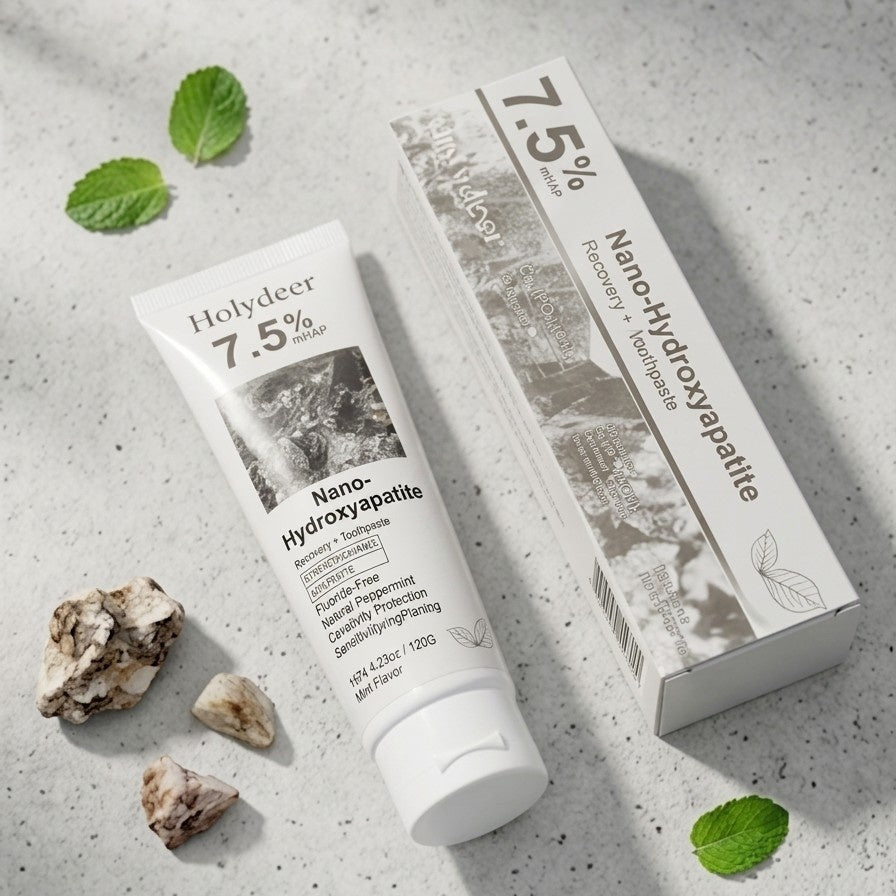 Holydeer 7.5% nHAP Nano-Hydroxyapatite Recovery Toothpaste | Fluoride-Free Enamel Strengthening & Sensitivity Relief | Mint Flavor (100g)