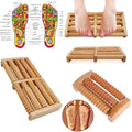 Traditional Wooden And Plastic Sticks Roller Foot Massager Durable Natural Wood Design For Relaxation Stress Relief And Improved Blood Circulation