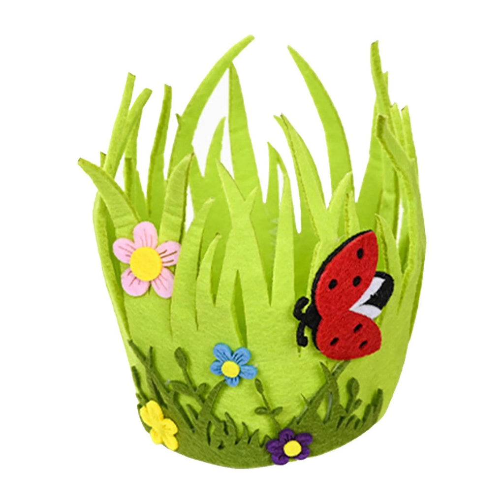 Easter Baskets – Portable Round Non-Woven Buckets for Kids & Adults | Small Woven Party & Birthday Decoration Supplies