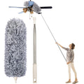 Microfiber Fan Duster | Telescopic Extendable Gray Duster | 360 Flexible Dirt & Dust Duster For Home Office Use | Micro Fiber Duster