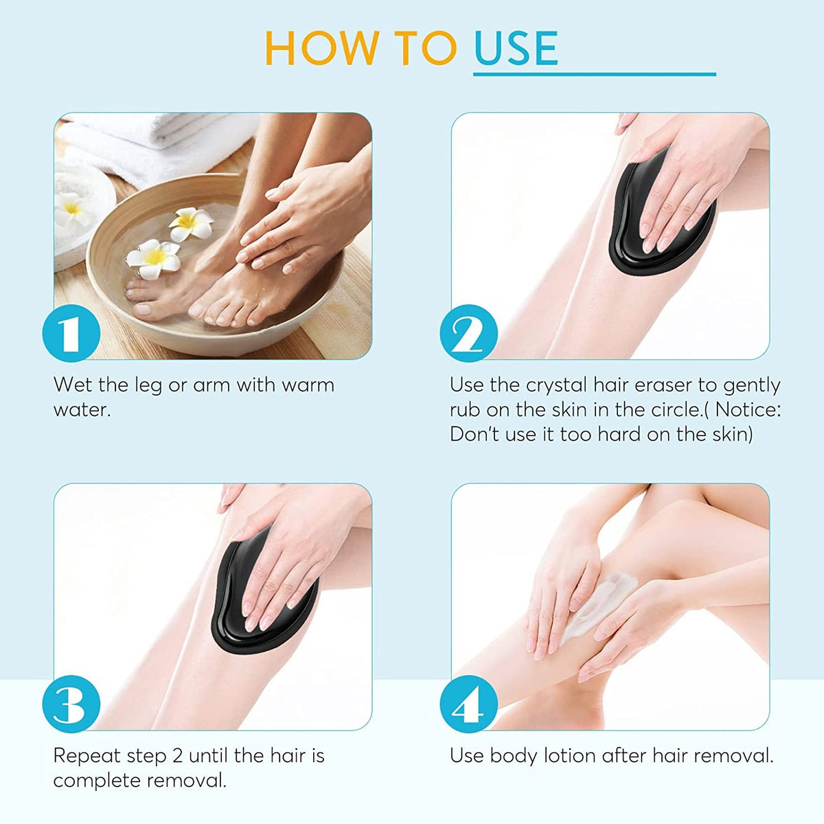 Magic Crystal Hair Remover Bleame Crystal Hair Eraser Painless Exfoliation Hair Removal Tool For Arms Legs Back Random Color 2446263